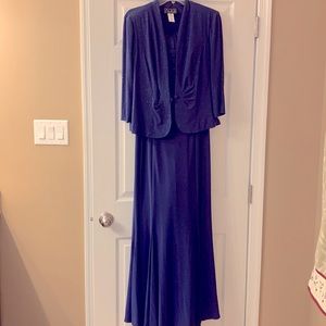 Alex Evenings long blue gown, Size 14